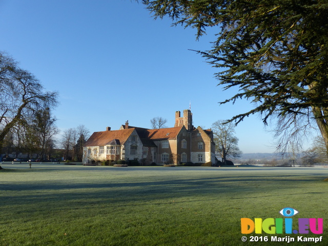 FZ025221 Bisham Abbey in winter's frost